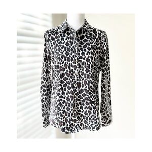 Talbots Brown and Black Animal Print Blouse
